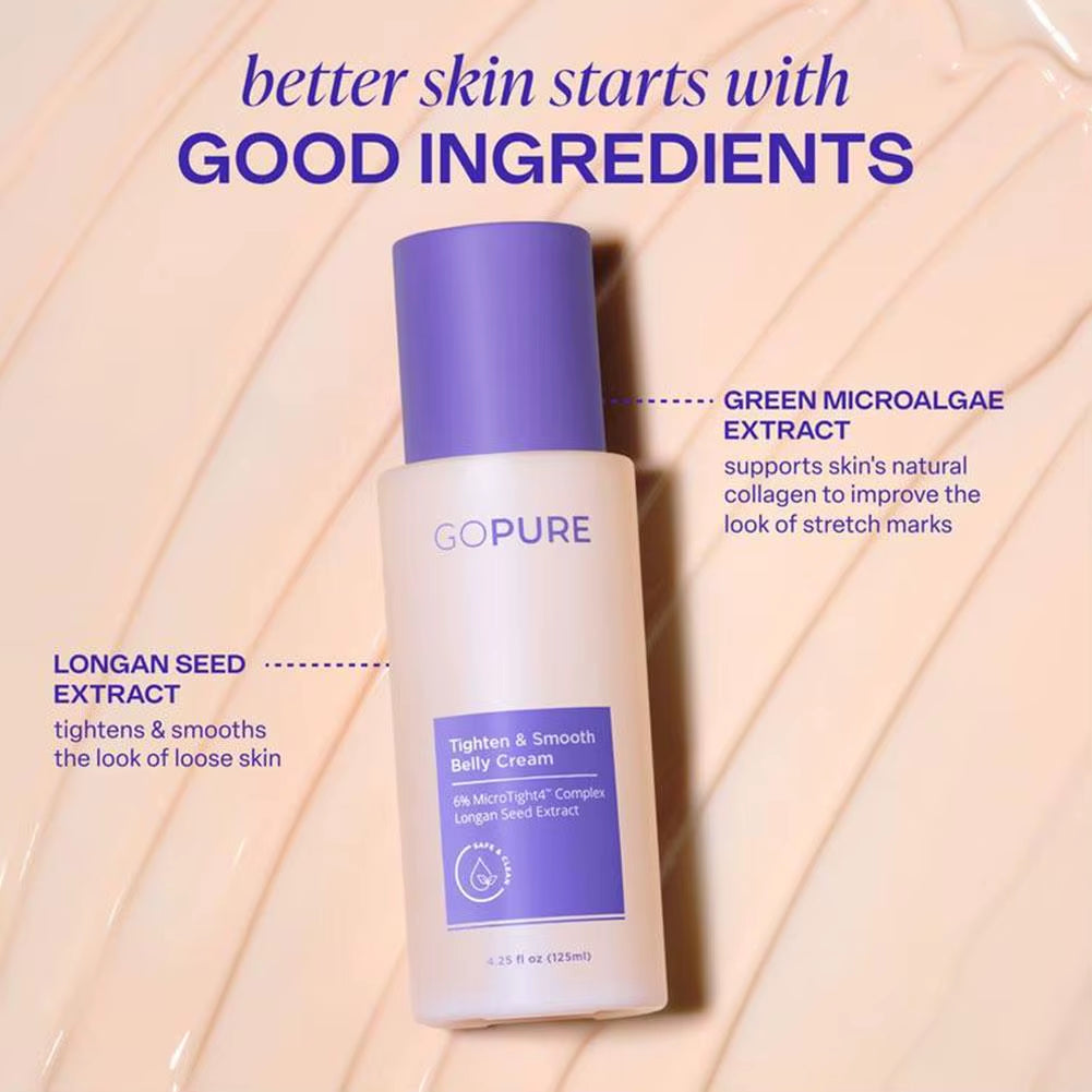 GOPURE Tighten Smooth Belly Cream 6% Microtight4 Complex Longan Seed Extract 125Ml Original Repair Belly Skin Brand Body Lotion