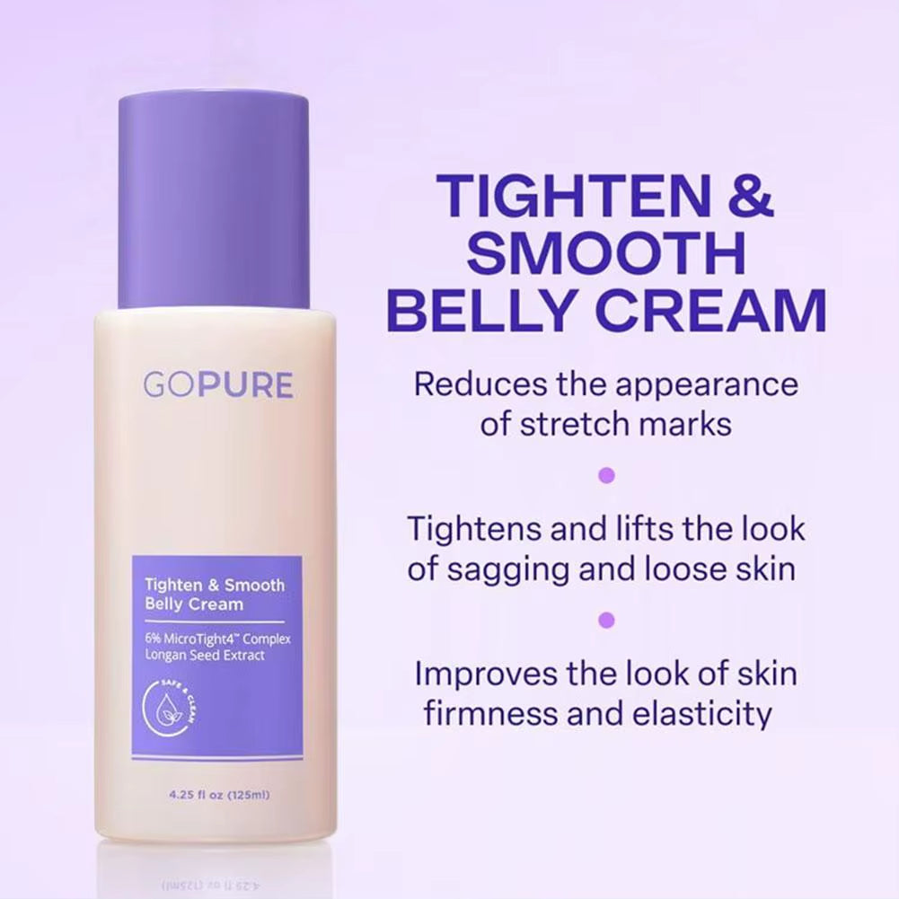 GOPURE Tighten Smooth Belly Cream 6% Microtight4 Complex Longan Seed Extract 125Ml Original Repair Belly Skin Brand Body Lotion