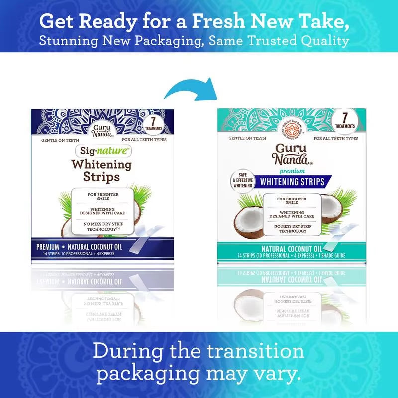 Coconut Oil Mint Teeth Whitening Strips Remove Yellow Plaque Brighten Teeth Refresh Breath Daily Use